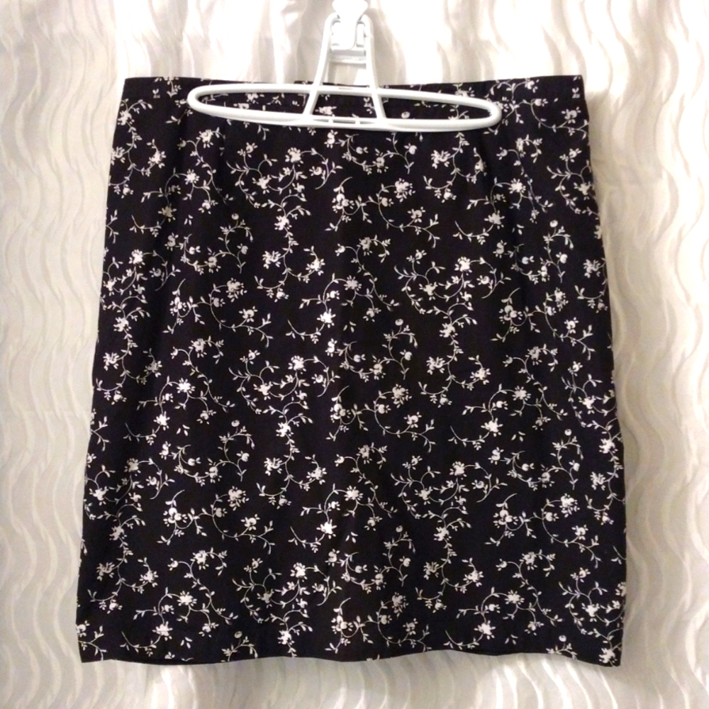 Casual Corner Annex Woman Floral Midi Retro VTG Pencil Skirt Sz X 12-14 Elastic